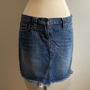 J Crew Asymmetrical Denim Skirt Size 32